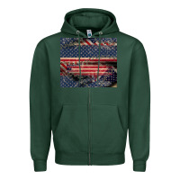 Sports Green American flag stitches Zipper Hoodie - CowGirlArtShop