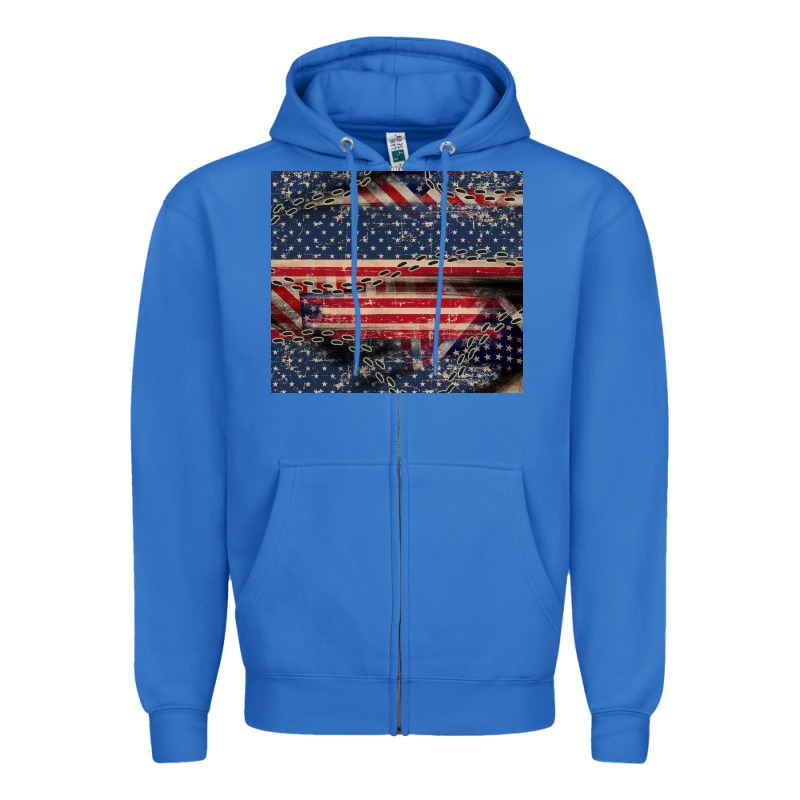 American Flag Stitches Zipper Hoodie by CowGirlArtShop | Teevron