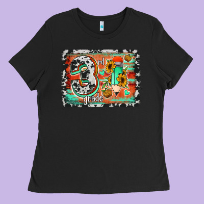 Western Back To School 3rd Grade Ladies Tee Designed By Jasminsmagicworld