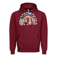 Burgundy Easter Day rainbow gnomes Zipper Hoodie - CowGirlArtShop