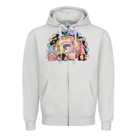 Dove Grey Easter Day rainbow gnomes Zipper Hoodie - CowGirlArtShop