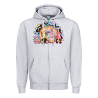 Heather Grey Easter Day rainbow gnomes Zipper Hoodie - CowGirlArtShop