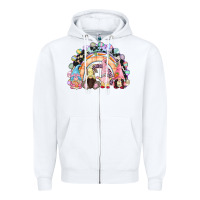 White Easter Day rainbow gnomes Zipper Hoodie - CowGirlArtShop