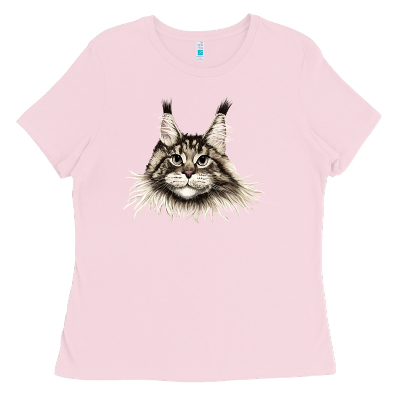 Maine Coon Cat Face Ladies Tee by LillyAllenDesigns | Teevron