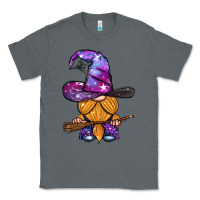 Charcoal Heather witch gnome with broom Classic Tee - BundleAndBundleShop
