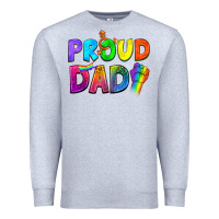 Heather Grey Western Proud Dad Premium Sweatshirt - BundleAndBundleShop