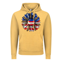 Vintage Mustard american flag leopard Vintage Hoodie - RanaPortraitStore