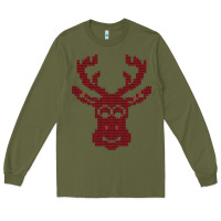 Army Green Christmas Deer Ugly Long Sleeve Tee - Bettercallsaul