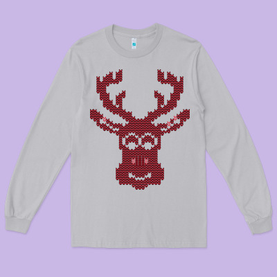 Christmas Deer Ugly Long Sleeve Tee Designed By Bettercallsaul