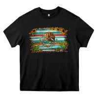 Black cactus turquoise serape leopard mexican flag Heavy Core Tee - Jasminsmagicworld