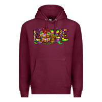 Burgundy mardi gras love Premium Hoodie - OliviaCreatesArt