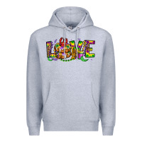 Heather Grey mardi gras love Premium Hoodie - OliviaCreatesArt