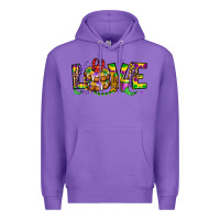 Purple mardi gras love Premium Hoodie - OliviaCreatesArt
