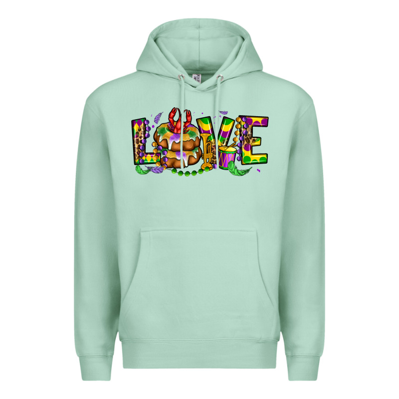 Mardi Gras Love Premium Hoodie by OliviaCreatesArt | Teevron