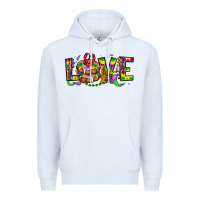 White mardi gras love Premium Hoodie - OliviaCreatesArt