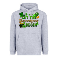 Heather Grey Let the shenanigans begin St. Patricks Day Heavyweight Hoodie - FaDigitalArtStudio