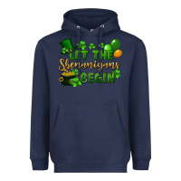 Navy Let the shenanigans begin St. Patricks Day Heavyweight Hoodie - FaDigitalArtStudio