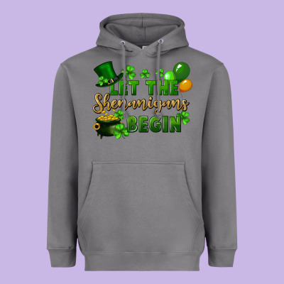 Let The Shenanigans Begin St. Patricks Day Heavyweight Hoodie Designed By Fadigitalartstudio