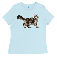 Baby Blue Maine Coon Cat Ladies Tee - LillyAllenDesigns