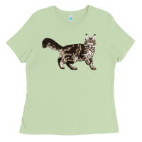 Matcha Maine Coon Cat Ladies Tee - LillyAllenDesigns