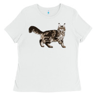 White Maine Coon Cat Ladies Tee - LillyAllenDesigns