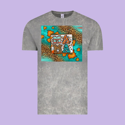 Fall Autumn Leopard Serape Mama Vintage Tee Designed By Lillyallendesigns