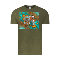 Vintage Olive Fall Autumn Leopard Serape Mama Vintage Tee - LillyAllenDesigns