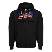 Black Peace love fireworks 4th of july Zipper Hoodie - CowGirlArtShop