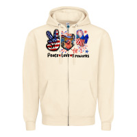 Peace Love Fireworks 4th Of July Zipper Hoodie | Teevron
