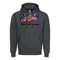 Smoke Peace love fireworks 4th of july Zipper Hoodie - CowGirlArtShop