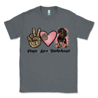 Charcoal Heather peace love dachshund Classic Tee - JahusDesignShop