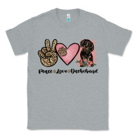 Heather Grey peace love dachshund Classic Tee - JahusDesignShop