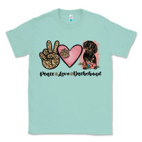 Seafoam peace love dachshund Classic Tee - JahusDesignShop