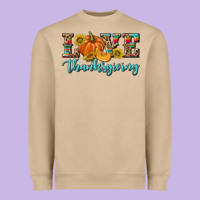 Love Thanksgiving Heavyweight Sweatshirt Designed By Texasbilliewilder