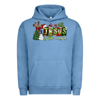 Pigment Pebble Blue jesus İs the reason Urban Hoodie - CowhideDigitalArt