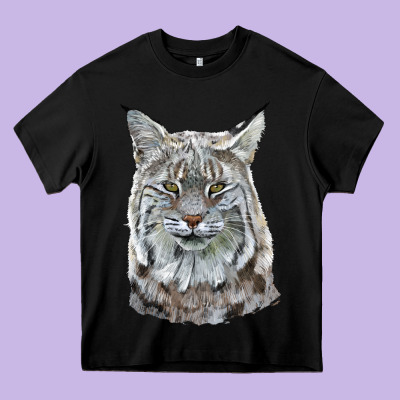 Bobcat Head Heavy Core Tee Designed By Lillyallendesigns
