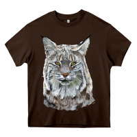 Chocolate Brown Bobcat Head Heavy Core Tee - LillyAllenDesigns