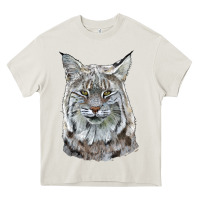 Cream Bobcat Head Heavy Core Tee - LillyAllenDesigns