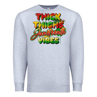 Heather Grey thick thighs juneteenth vibes Premium Sweatshirt - FaDigitalArtStudio