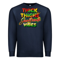Navy thick thighs juneteenth vibes Premium Sweatshirt - FaDigitalArtStudio