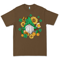 Cacao st patrick's day shamrock sunflowers gnome Premium Tee - MaliasSmallBusiness