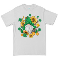 Dove Grey st patrick's day shamrock sunflowers gnome Premium Tee - MaliasSmallBusiness
