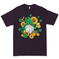 Plum st patrick's day shamrock sunflowers gnome Premium Tee - MaliasSmallBusiness