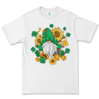 White st patrick's day shamrock sunflowers gnome Premium Tee - MaliasSmallBusiness