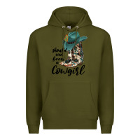 Army Green Should Have Been A Cowgirl Premium Hoodie - JahusDesignShop