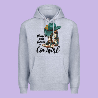 Should Have Been A Cowgirl Premium Hoodie Designed By Jahusdesignshop