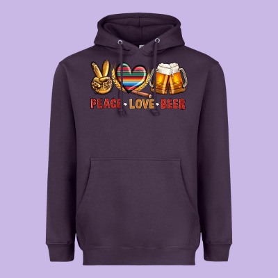 Peace Love Beer Bbs Heavyweight Hoodie Designed By Bundleandbundleshop