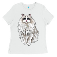White Ragdoll Cat Ladies Tee - LillyAllenDesigns