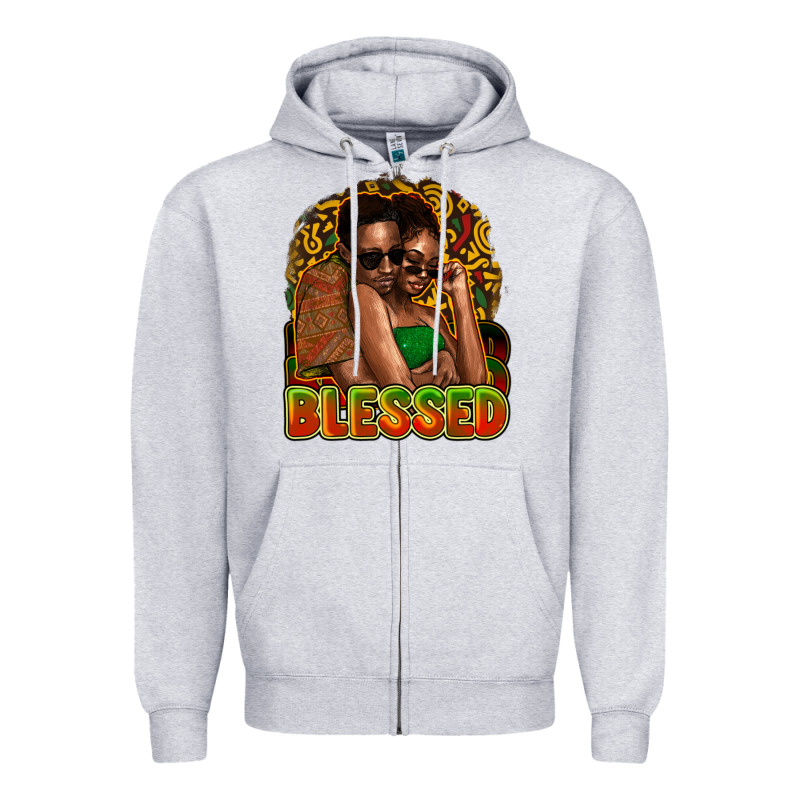 Black Couple Blessed Zipper Hoodie by HowdyJamesFarm | Teevron