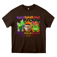 Chocolate Brown Hallothanksmas Heavy Core Tee - NancyCooperArtShop